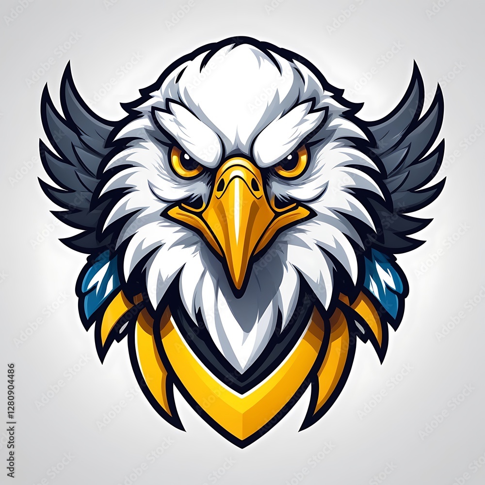 Fototapeta premium Eagle Mascot Logo - Fierce and Dynamic Eagle Design for Sports and Branding