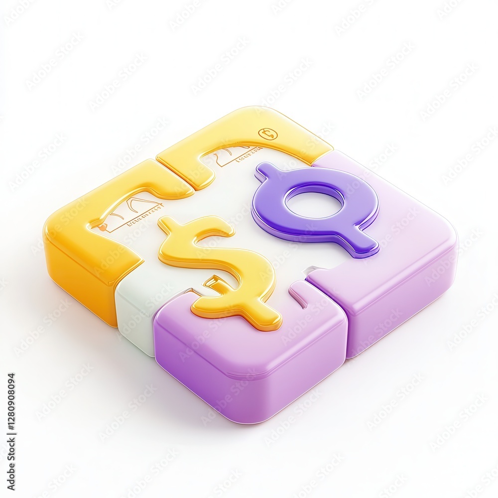 A colorful plastic toy that features symbols like a dollar sign and other shapes, designed for educational play. A colorful plastic toy that features symbols like a dollar sign and other shapes, designed for educational play.