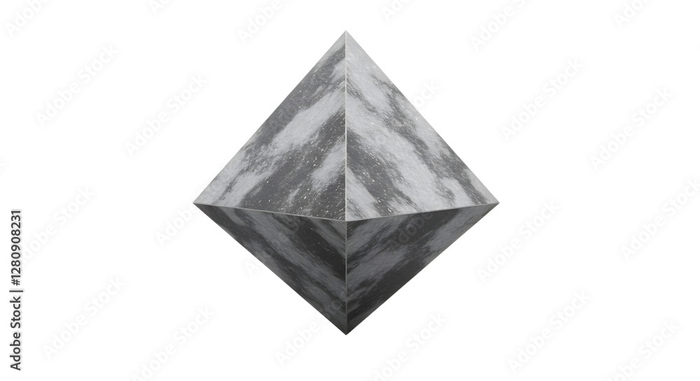 Naklejka premium Abstract Diamond Shape Object Floating on a White Background Studio