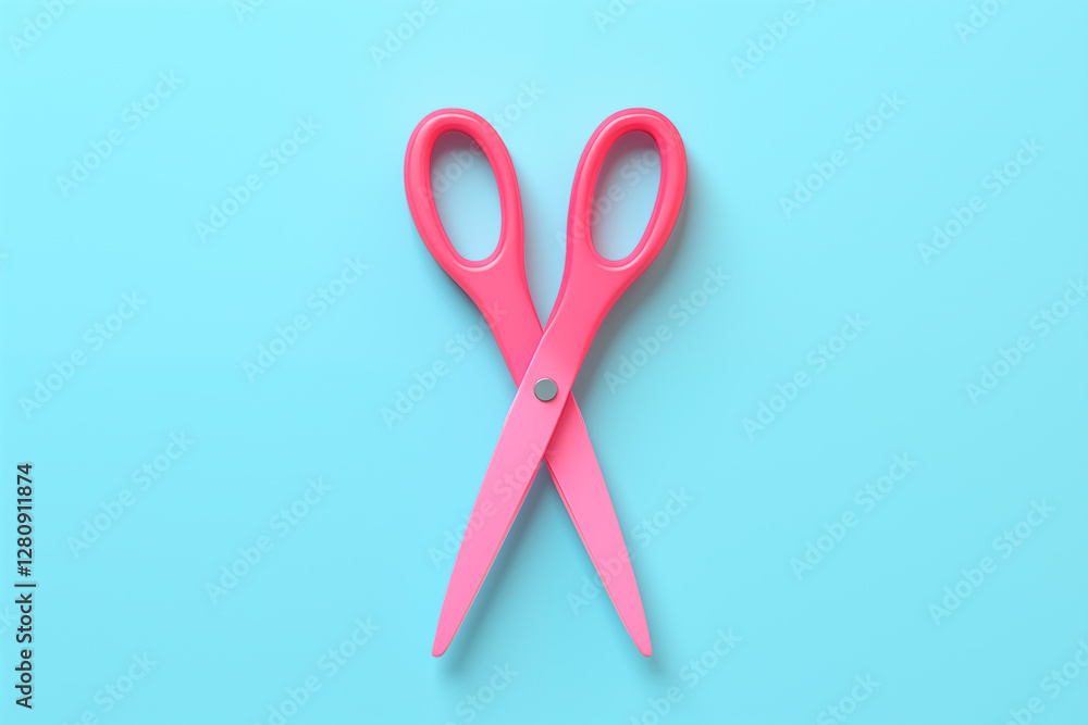 3D illustration of pink scissors on an isolated background, cutting tool. Image created with AI 3D illustration of pink scissors on an isolated background, cutting tool. Image created with AI