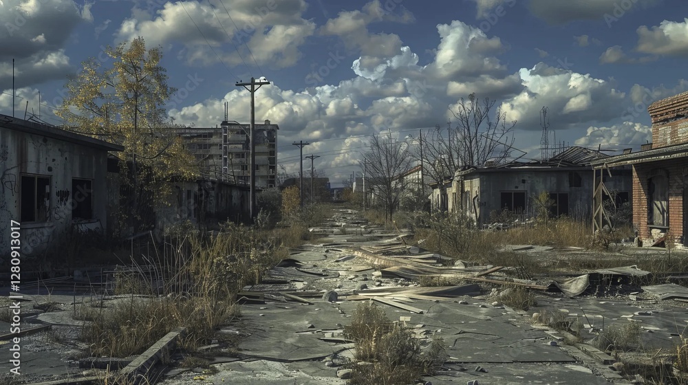 post apocalyptic landscape desolate wasteland ruined city abandoned neighborhood dystopian scenery barren terrain survival environment harsh conditions broken structures eerie atmosphere post apocalyptic landscape desolate wasteland ruined city abandoned neighborhood dystopian scenery barren terrain survival environment harsh conditions broken structures eerie atmosphere