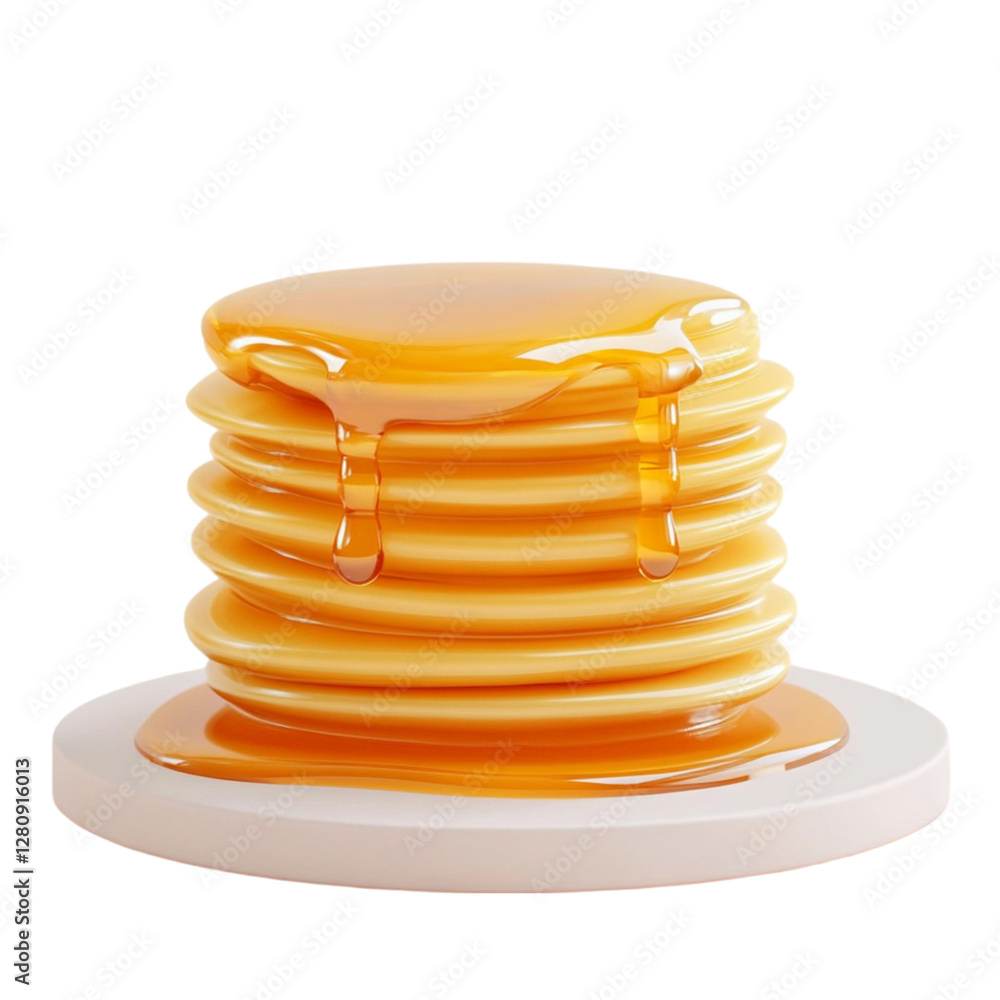 Delicious Stack of Pancakes Drizzled with Honey Delicious Stack of Pancakes Drizzled with Honey