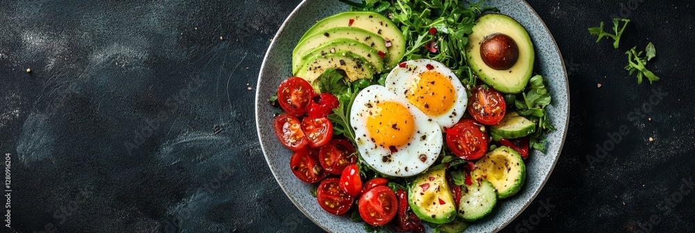 Vibrant Keto-Friendly Dish with Avocado and Eggs for a Healthy Meal Vibrant Keto-Friendly Dish with Avocado and Eggs for a Healthy Meal