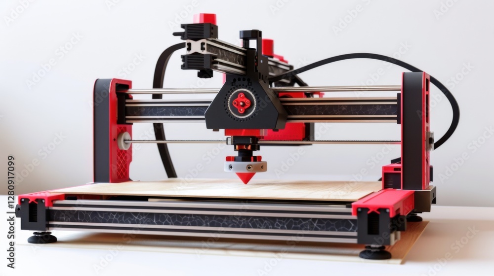 Naklejka premium red and black 3d printer device