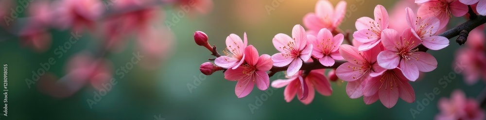 Branches heavy with clusters of small pink flowers, , flower clusters Branches heavy with clusters of small pink flowers, , flower clusters