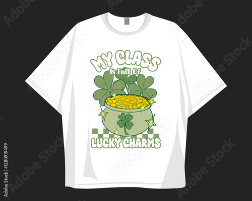 St Patrick's Day t shirt design for print to celebrate festival. Shamrock, irish.