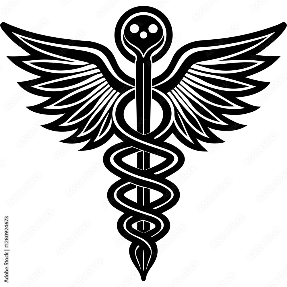 caduceus medical symbol on white background caduceus medical symbol on white background
