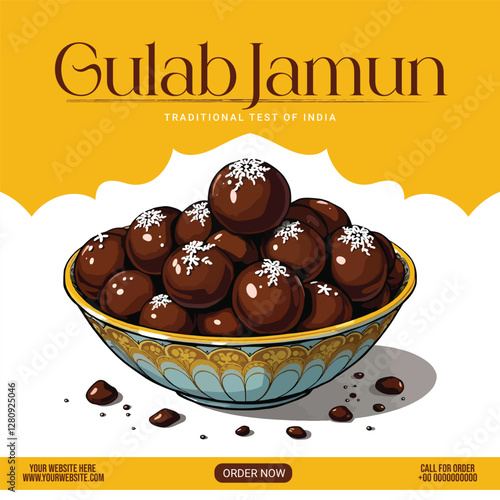 Gulab jamun social media post banner template