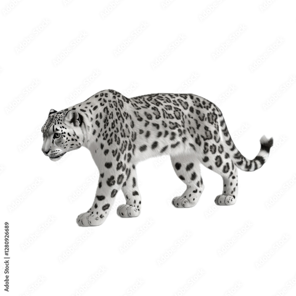 Naklejka premium Majestic Snow Leopard in Natural Pose