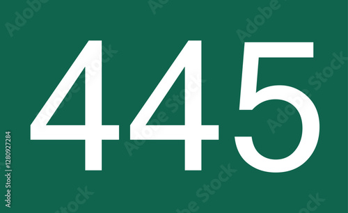 445 on a green backdrop. A number marking another step closer to the end.