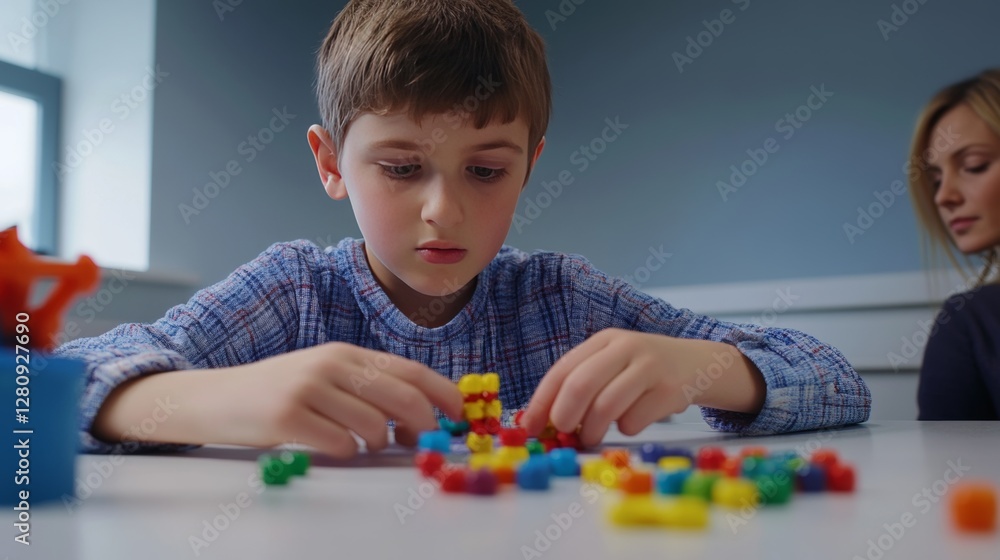 Autism research team assessing a child鈥檚 motor skills with a fine motor development activity. Featuring motor skills and autism research Autism research team assessing a child鈥檚 motor skills with a fine motor development activity. Featuring motor skills and autism research