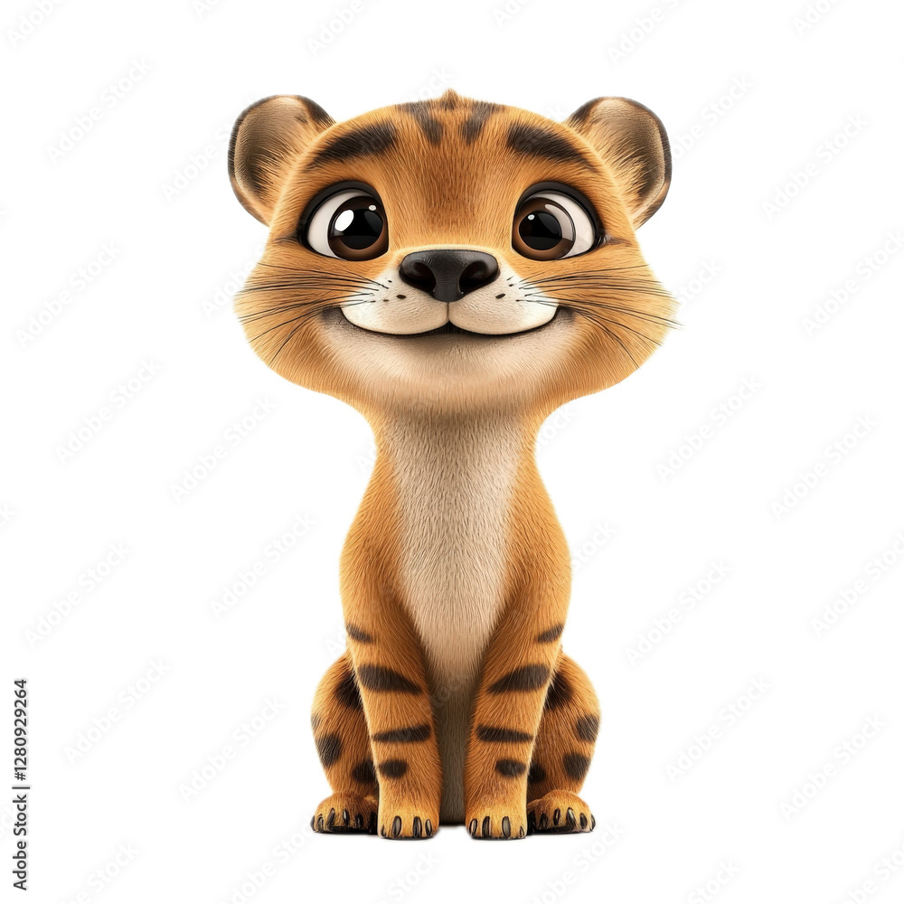 Fototapeta premium Cute Cartoon Animal with Big Eyes and Smile
