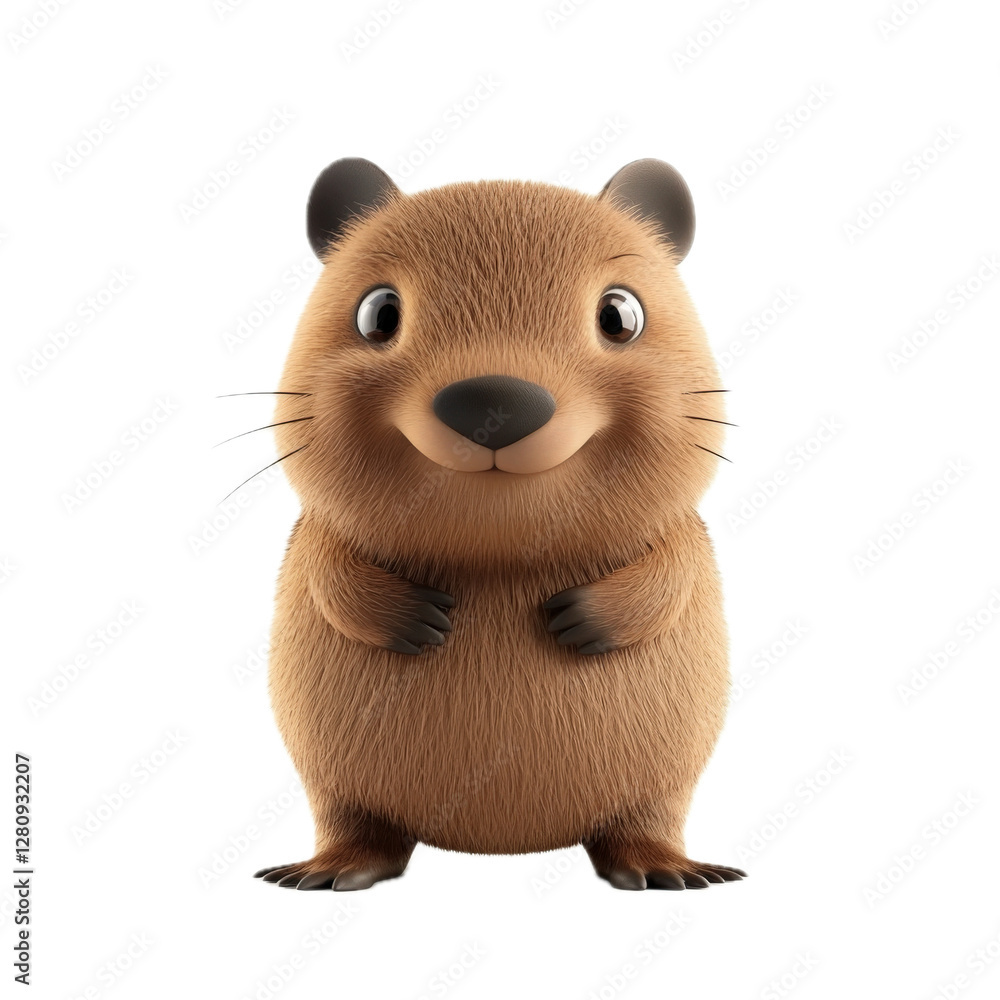 Fototapeta premium Cute Cartoon Wombat Character for Illustration Projects