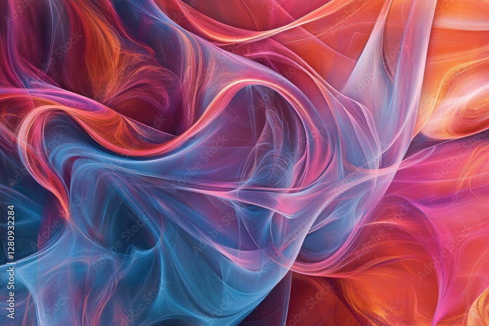 Obraz premium Abstract swirling patterns, vibrant blues and reds.