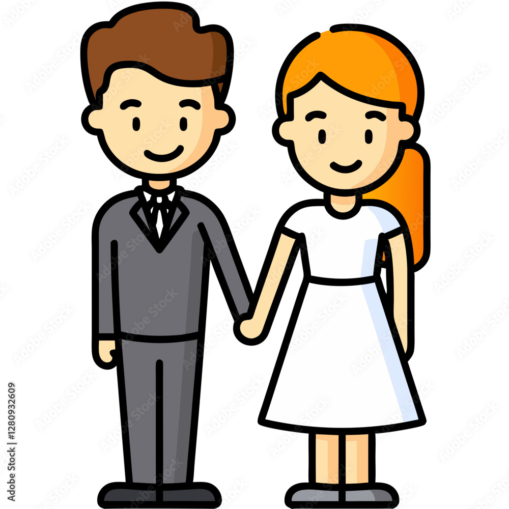 vector illustration of a happy couple isolated vector illustration vector illustration of a happy couple isolated vector illustration