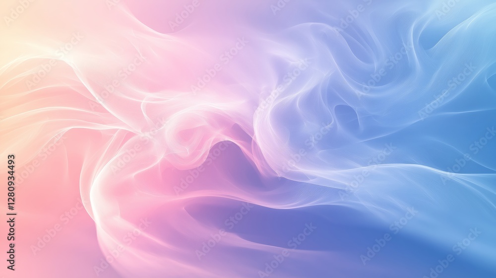 Soft pastel swirls blend seamlessly in an abstract artwork for calm ambiance Soft pastel swirls blend seamlessly in an abstract artwork for calm ambiance