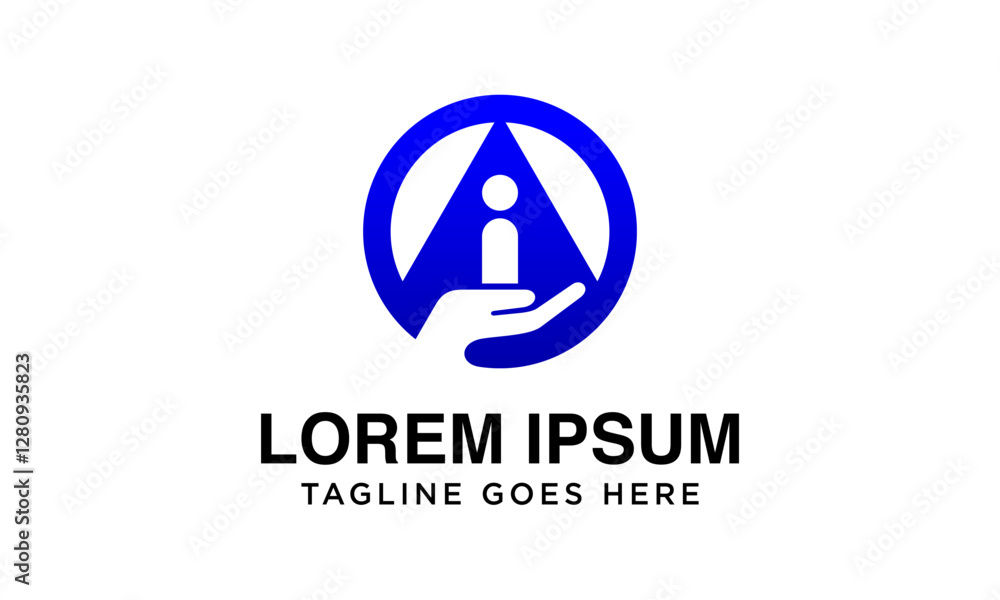 AI initials logo unique blue simple modern AI initials logo unique blue simple modern