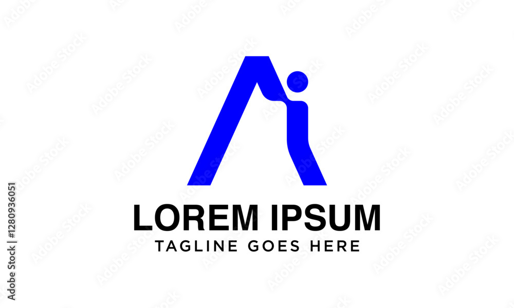 AI initials logo unique blue simple modern AI initials logo unique blue simple modern