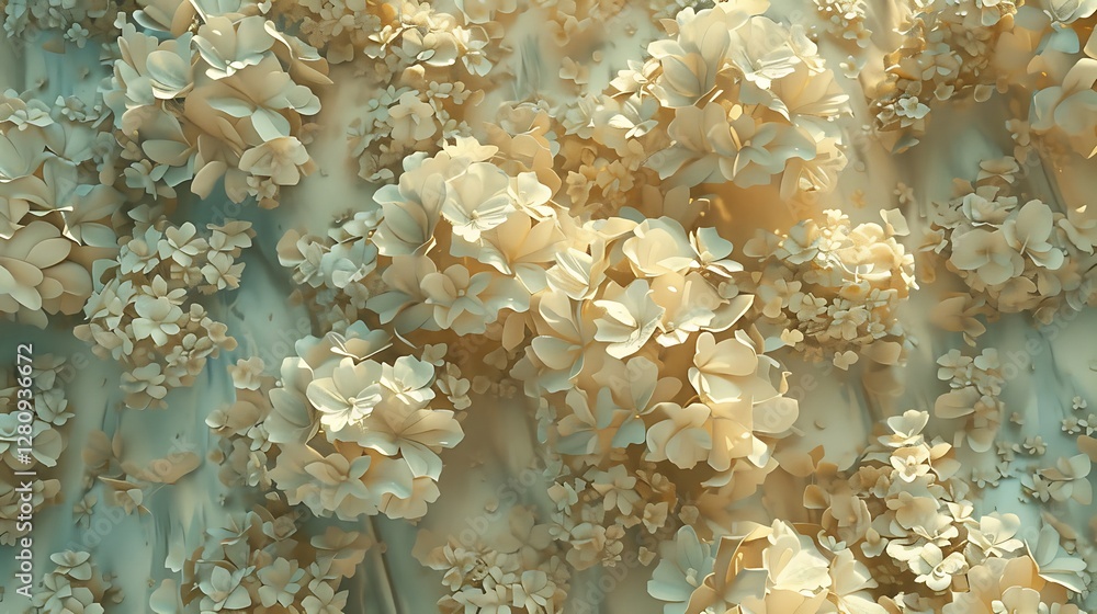 High-definition view of a vibrant wall richly covered in bright white flowers, showcasing intricate petals High-definition view of a vibrant wall richly covered in bright white flowers, showcasing intricate petals