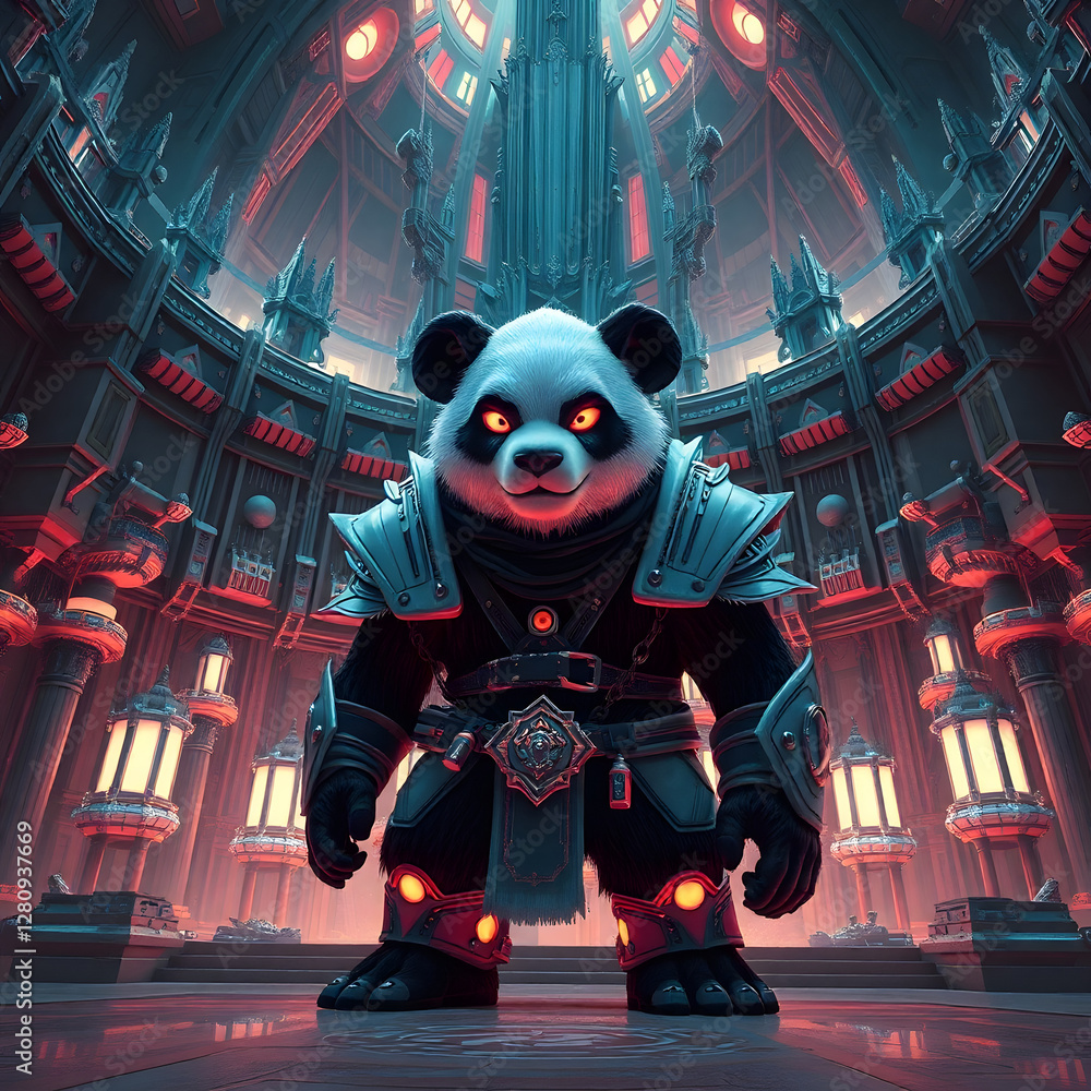 3d render of a panda