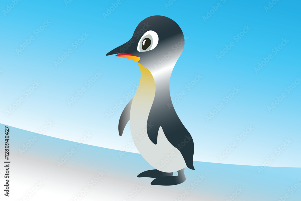 Obraz premium Penguin illustration logo Design, Logo Design graphic Conception, logo icon template graphic art, vector illustration design.