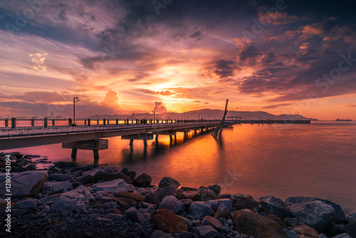 Wallpaper Mural Beautiful sunset view at Butterworth Viewing Platform, Penang, Malaysia Torontodigital.ca
