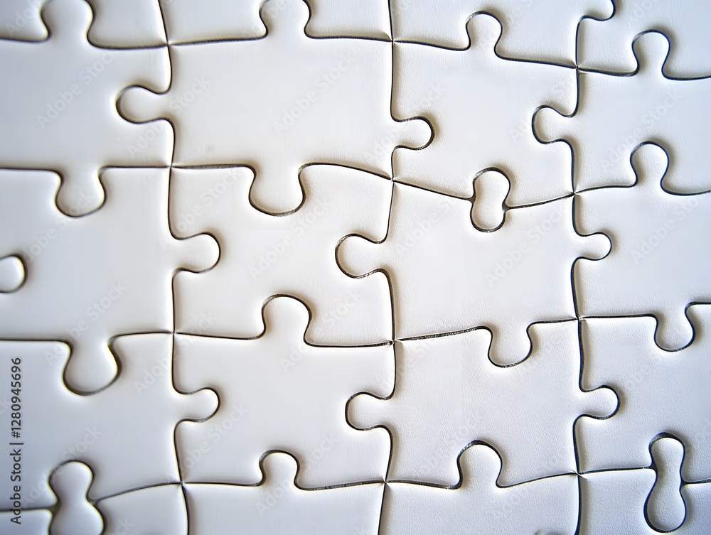 White Jigsaw Puzzle Pieces Background Close Up White Jigsaw Puzzle Pieces Background Close Up