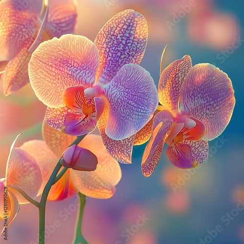 Obraz na płótnie Breathtaking Orchid Flowers with Rich Colors w salonie