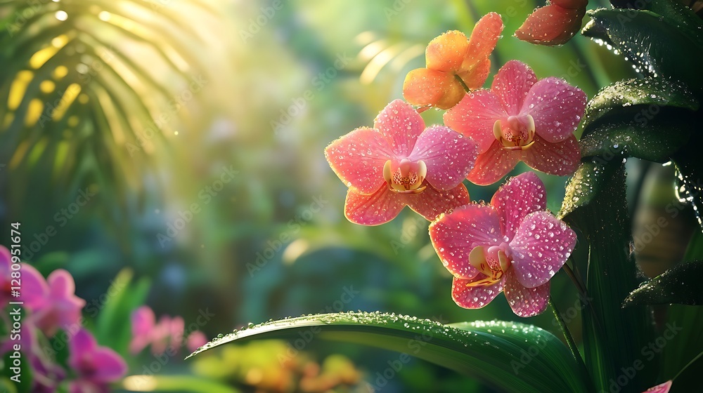 High Resolution Image of Exotic Orchid Blooms
