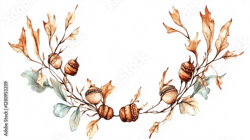 Autumnal Wreath Watercolor Painting