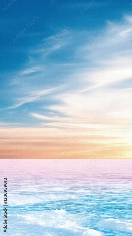 Fototapeta premium Serene Sunset over Calm Ocean.