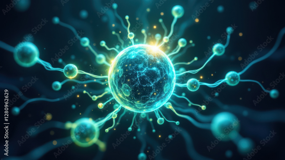 A digital rendering of a molecule with highlighted regions to represent a drug's active site, focusing on Semaglutide's structure. A digital rendering of a molecule with highlighted regions to represent a drug's active site, focusing on Semaglutide's structure.