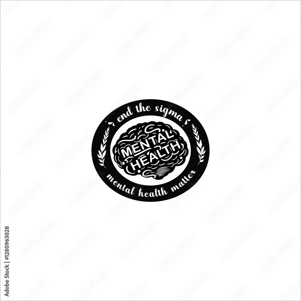 Fototapeta premium The Mental Health SVG design feature beautiful quote, perfect for crafting. It can be used on t-shirts, mugs, signs, cards, and more. Compatible with Cricut, Silhouette, and other cutting machines.