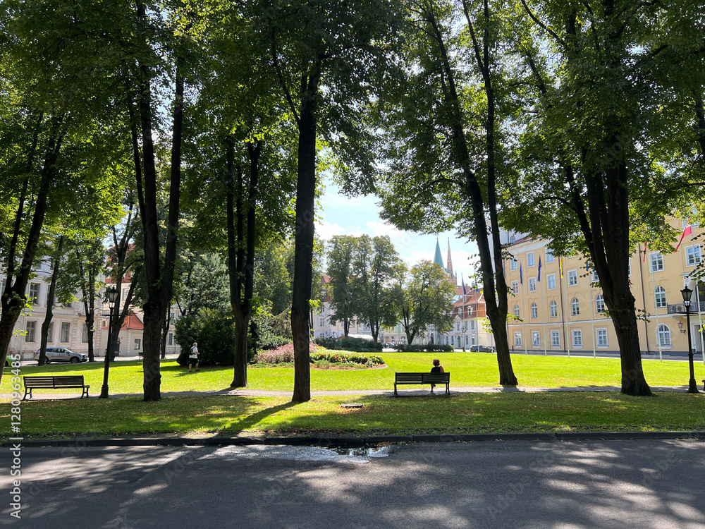 Park in the old town of Riga