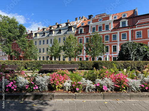 Obraz na płótnie Architecture in the streets of Riga w salonie