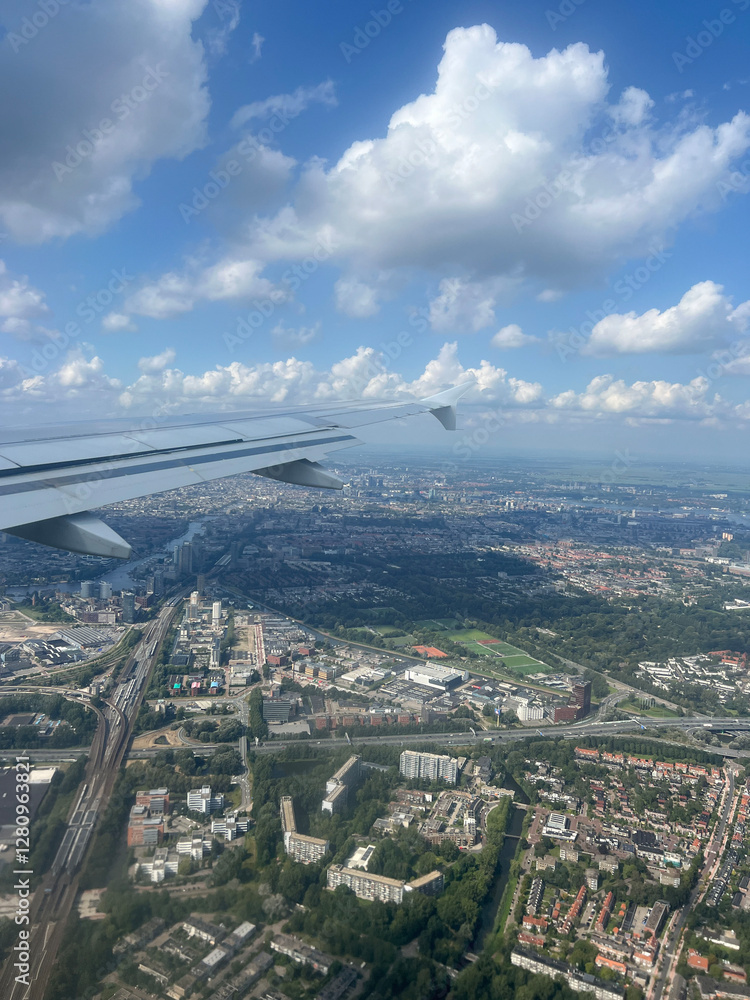 Landing at schiphol Amsterdam airport in The Netherlands