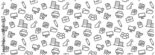 office seamless pattern icon background work job employee pattern
