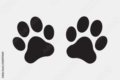 cat and dog paw icon vector illustration