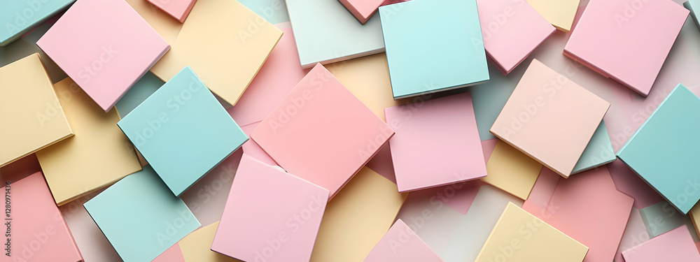 Pastel Colored Squares Arranged in an Abstract Pattern Pastel Colored Squares Arranged in an Abstract Pattern
