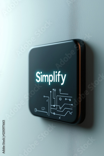Simplify Button Technology Circuit Board Modern Streamline Digital Concept Design