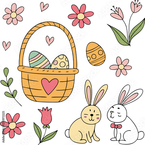 Set of Easter design elements
