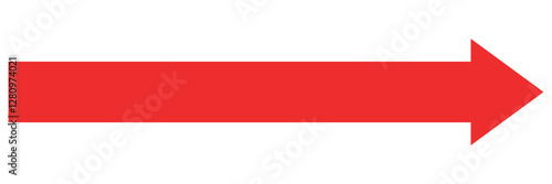 Red long arrows icon set. Vector set of trendy long arrows 
Replaceable vector design.Simple Red Arrow Right Direction. Straight long arrow vector icon.