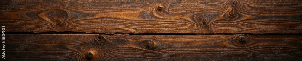 Naklejka premium Deeply saturated brown wood backdrop Intricate grain visible , material, dark brown wood, background