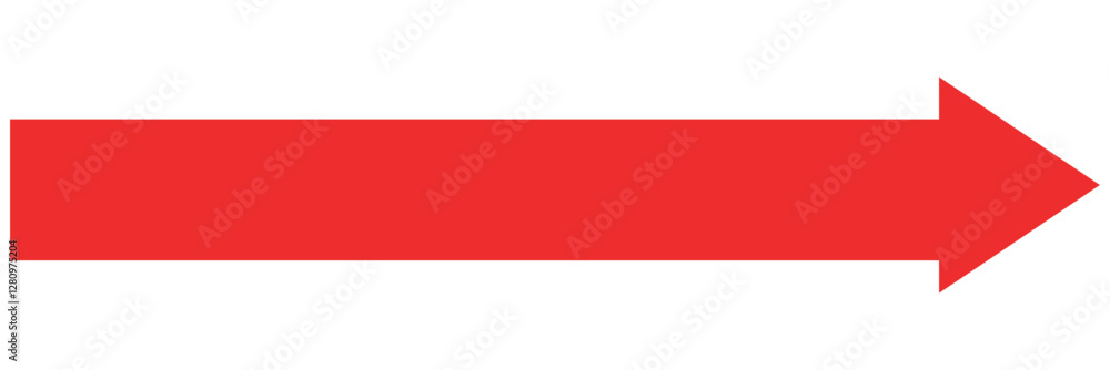 Straight long right vector arrow icon. Red long arrow pointing right. Long arrow vector illustration Straight long right vector arrow icon. Red long arrow pointing right. Long arrow vector illustration