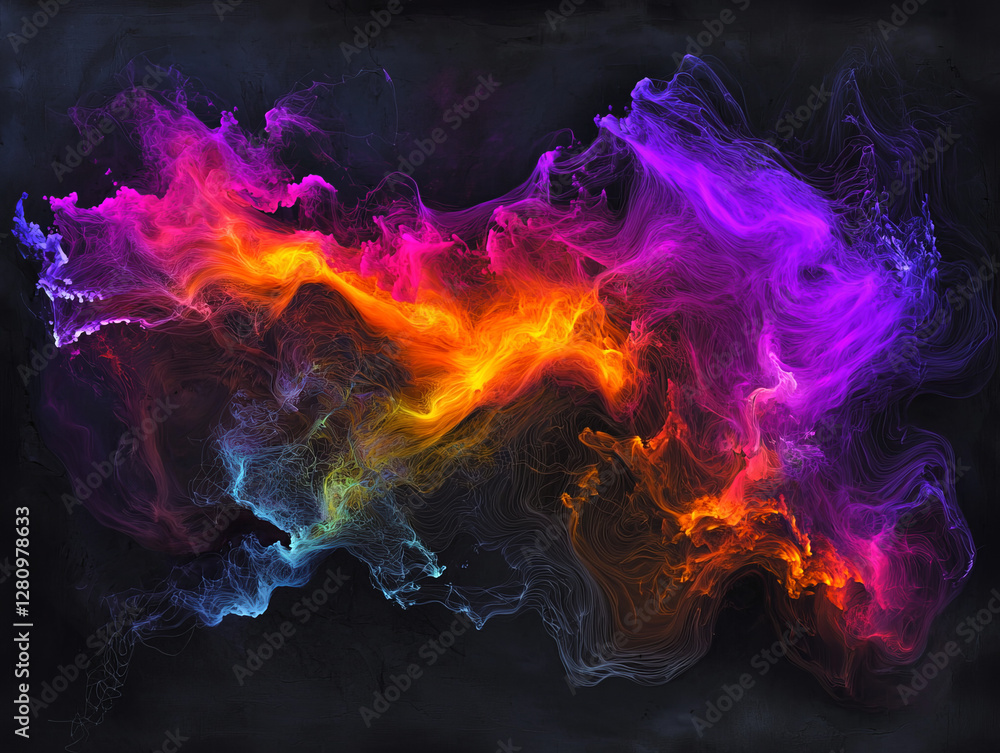Vibrant abstract visualization with colorful flowing patterns and textures Vibrant abstract visualization with colorful flowing patterns and textures