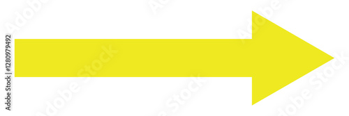 Yellow arrow to the right . vector, isolated. Yellow arrow isolated on a white background, long arrow icon , yellow bold long arrow vector illustration