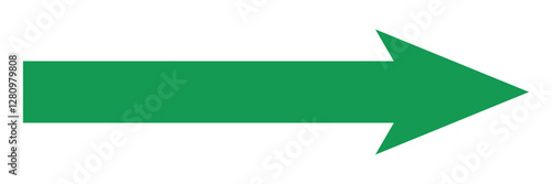 green long arrow . Long arrow icon.  flat style Arrow on a white background.Long arrow icon.