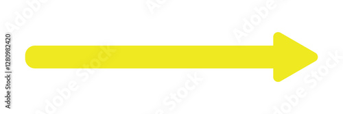 Yellow arrow to the right . vector, isolated. Yellow arrow isolated on a white background, long arrow icon , yellow bold long arrow