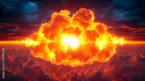 Wallpaper Mural Fiery Explosion Cloud Above Sunset Cloudscape Torontodigital.ca