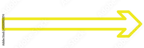 Yellow arrow to the right . vector, isolated. Yellow arrow isolated on a white background, long arrow icon , yellow bold long arrow vector illustration